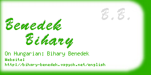 benedek bihary business card